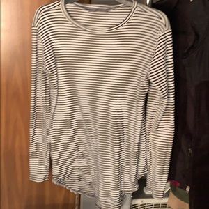 High low striped shirt